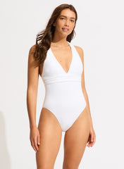 SF Collective Cross Back One Piece in White, view 1, click to see full size