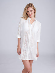 Pia Rossini Albany Beach Shirt in White, view 3, click to see full size