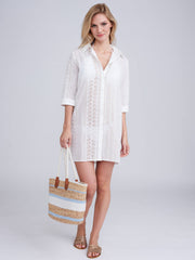 Pia Rossini Albany Beach Shirt in White, view 4, click to see full size