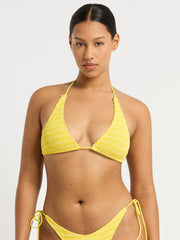 Lurex Sofie Triangle in Limoncello Stripe, view 1, click to see full size