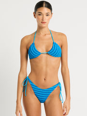 Bond-eye Lurex Sofie Triangle In Turquoise Stripe, view 5, click to see full size