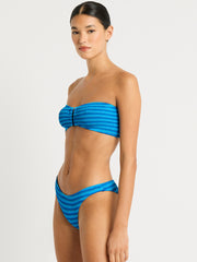 Lurex Sign Brief In Turquoise Stripe, view 3, click to see full size