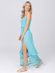 Pia Rossini Cadiz Dress in Pale Turquoise, view 4, click to see full size