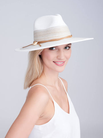 Pia Rossini Caprini Hat in White/Grey