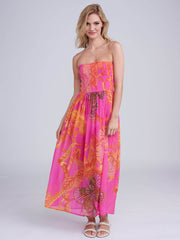 Pia Rossini Carriba Maxi Dress in Pink, view 3, click to see full size