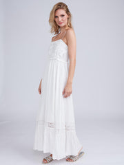 Pia Rossini Emiliana Maxi Dress in White, view 3, click to see full size