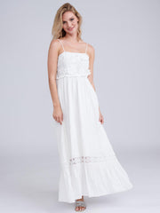 Pia Rossini Emiliana Maxi Dress in White, view 1, click to see full size