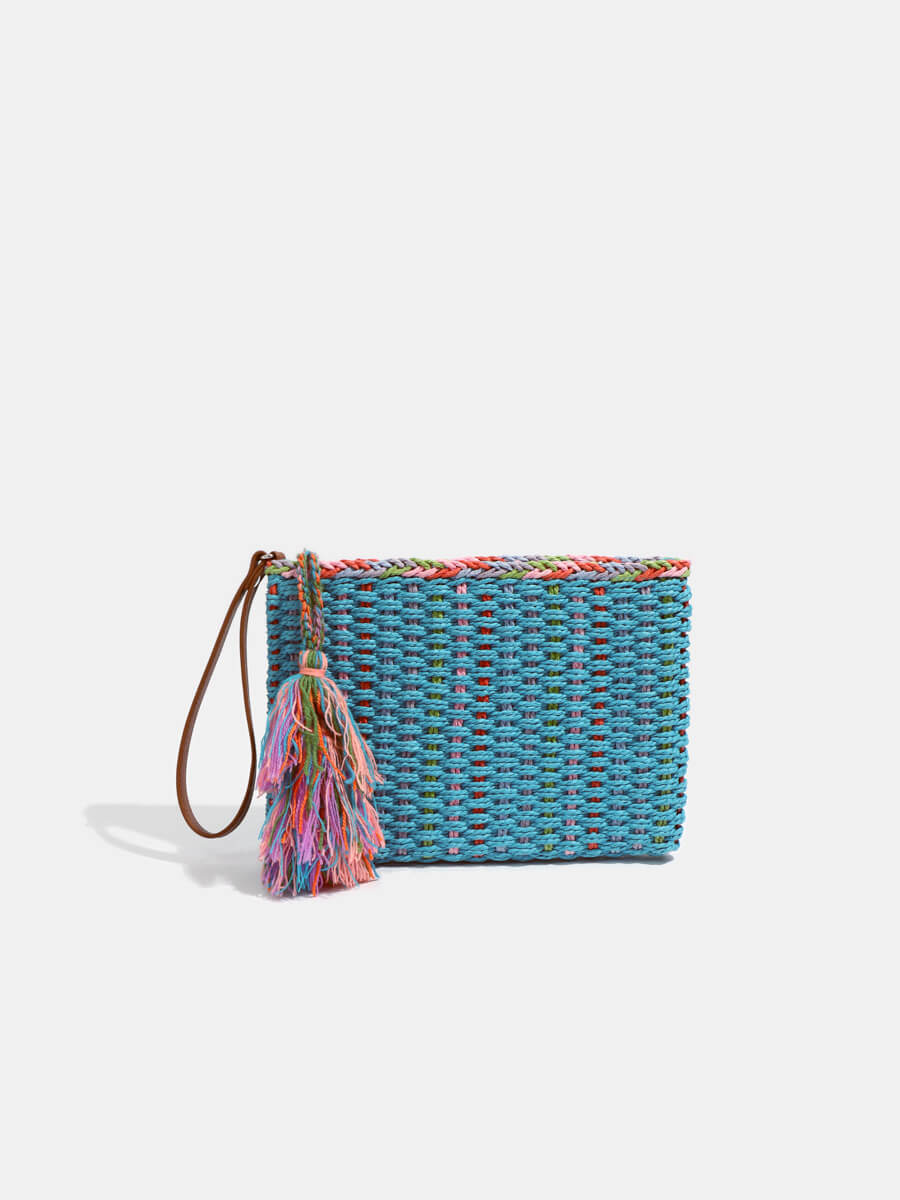 Pia Rossini Fifi Clutch Bag in Pale Turquoise