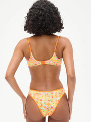 Frankies Bikinis Dean Underwire Top in Marigold Gingham, view 2, click to see full size