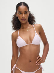 Frankies Bikinis Lumia Top in Rosewater Stripe, view 1, click to see full size