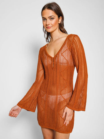 Koy Resort Santorini Crochet Tunic In Bronze