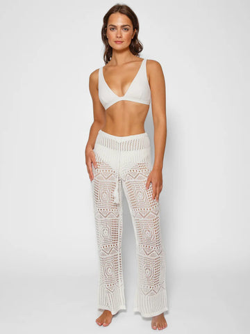 Santorini Crochet Pants In Cream