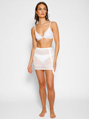 Koy Resort Escape Mesh Skirt In White, view 3, click to see full size