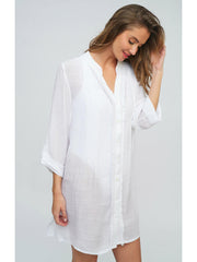 Pia Rossini Reeva Beach Shirt In White, view 1, click to see full size