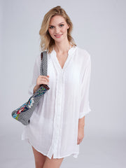 Reeva Beach Shirt In White, view 2, click to see full size