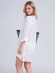 Reeva Beach Shirt In White, view 3, click to see full size