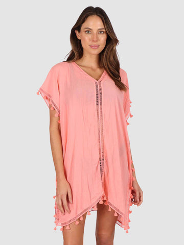 Baku Moroccan Kaftan in Coral Sea