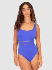 Baku Rococco D/E Square Neck One Piece in Electric, view 1, click to see full size