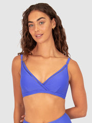 Baku Rococco D/E Ladder Lace Wrap Bra in Electric, view 1, click to see full size