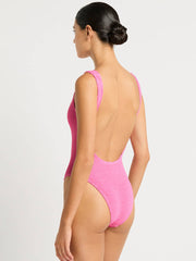 Mara One Piece in Candy Pink Recycled, view 2, click to see full size