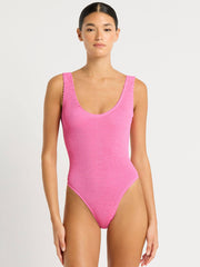 Mara One Piece in Candy Pink Recycled, view 1, click to see full size