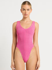 Bond-eye Lurex Mara One Piece in Wildberry Lurex, view 1, click to see full size