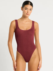 Bond-eye Madison One Piece in Carmine Recycled, view 1, click to see full size