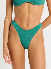 Bond-eye Christy Brief in Teal Lurex, view 1, click to see full size