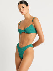 Bond-eye Christy Brief in Teal Lurex, view 3, click to see full size