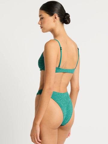 Bond-eye Gracie Balconette in Teal Lurex