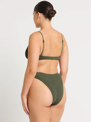 Gracie Balconette Top In Khaki, view 2, click to see full size