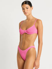 Bond-eye Gracie Balconette in Candy Pink Recycled, view 3, click to see full size