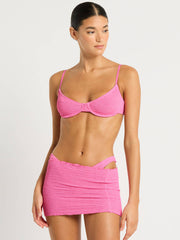 Dara Top/Skirt in Candy Pink Recycled, view 4, click to see full size