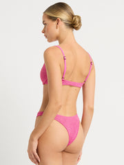 Bond-eye Gracie Balconette Top in Wildberry Lurex, view 2, click to see full size
