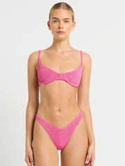 Bond-eye Gracie Balconette Top in Wildberry Lurex, view 4, click to see full size
