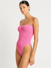 Bond-eye Blake One Piece in Candy Pink Recycled, view 3, click to see full size