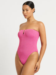 Bond-eye Blake One Piece in Wildberry Lurex, view 3, click to see full size