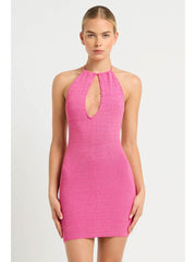 Bond-eye Bisou Mini Dress in Wildberry Lurex, view 1, click to see full size