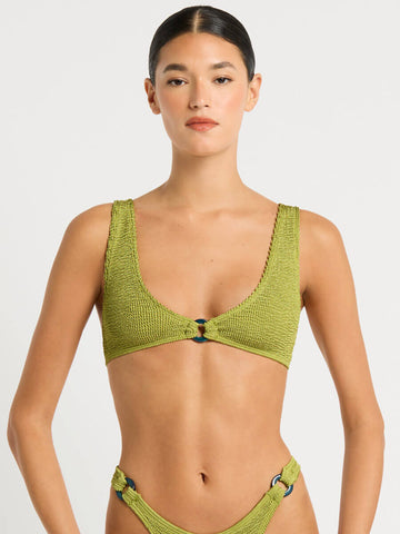 Bond-eye Ring Scout Crop Top in Herbal Shimmer