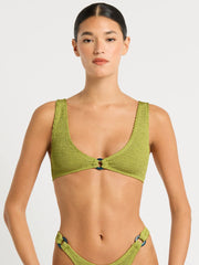 Bond-eye Ring Scout Crop Top in Herbal Shimmer, view 1, click to see full size