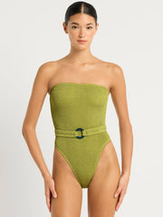 Bond-eye Belt Fane One Piece in Herbal Shimmer, view 1, click to see full size