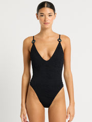 Bond-eye Ring Elena One Piece in Black Tiger, view 1, click to see full size