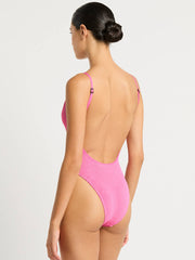 Bond-eye Elena One Piece in Candy Pink Recycled, view 2, click to see full size