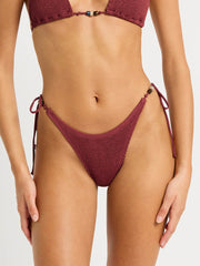 Bond-eye Beaded Tie Side Vista Brief in Carmine Recycled, view 1, click to see full size