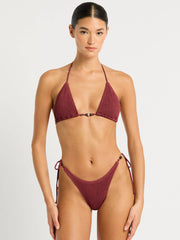 Bond-eye Beaded Tie Side Vista Brief in Carmine Recycled, view 4, click to see full size