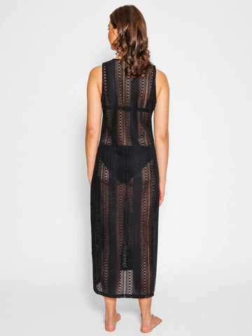 Koy Resort Amalfi Crochet Dress in Black