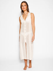 Koy Resort Amalfi Crochet Dress In Sand, view 1, click to see full size