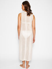 Koy Resort Amalfi Crochet Dress In Sand, view 2, click to see full size