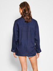 Koy Resort Capri Beach To Street Shirt In Navy, view 2, click to see full size