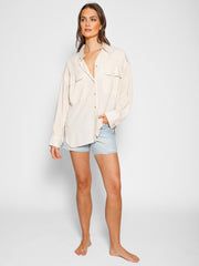 Koy Resort Capri Beach To Street Shirt in Raw, view 5, click to see full size